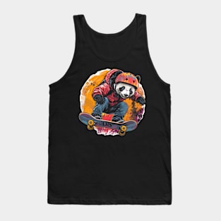 Skater Panda - Panda Bear Japanese Tank Top